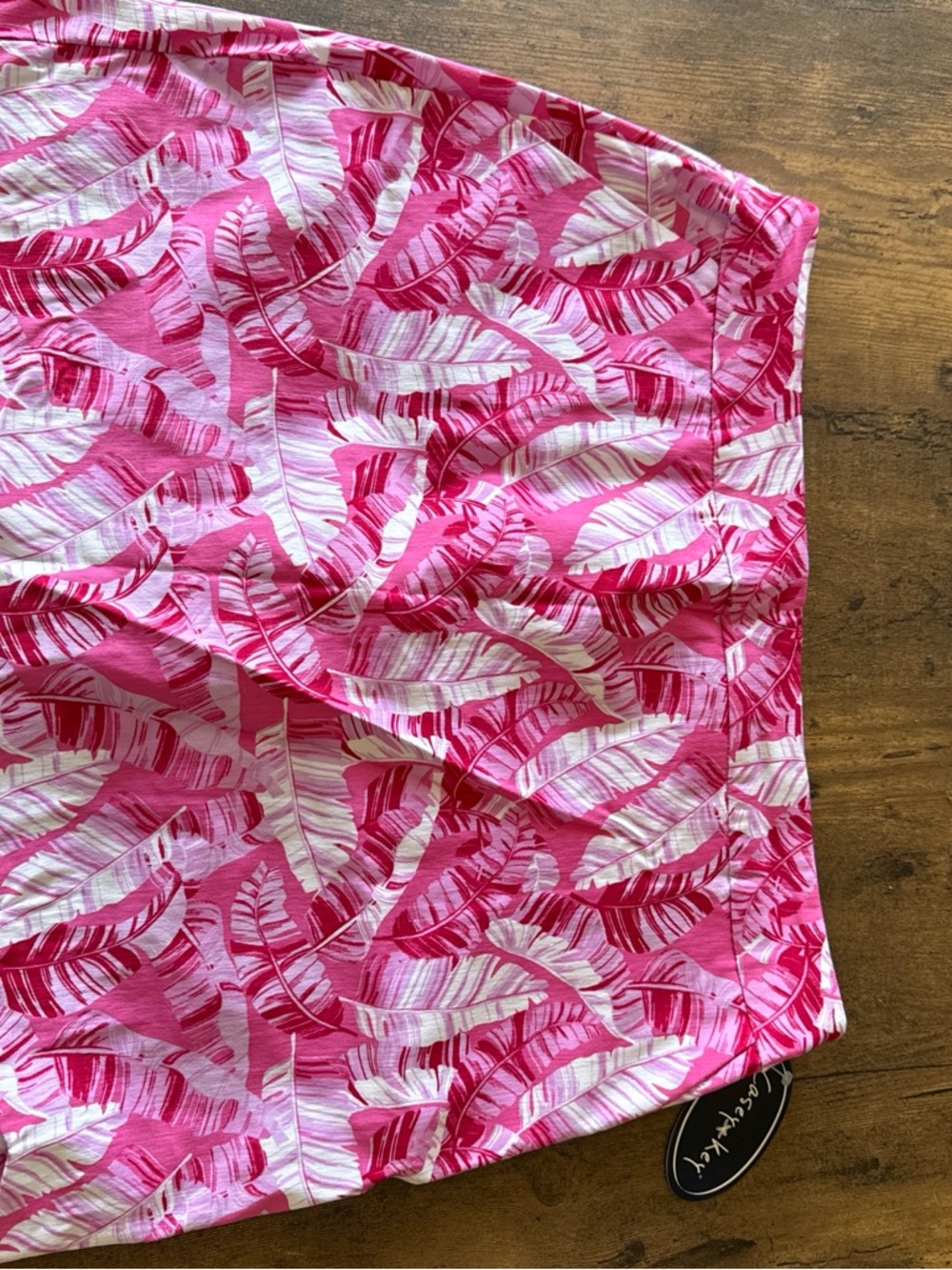 Pink Leaf-Print Skort with Built-In Shorts - Unbranded
